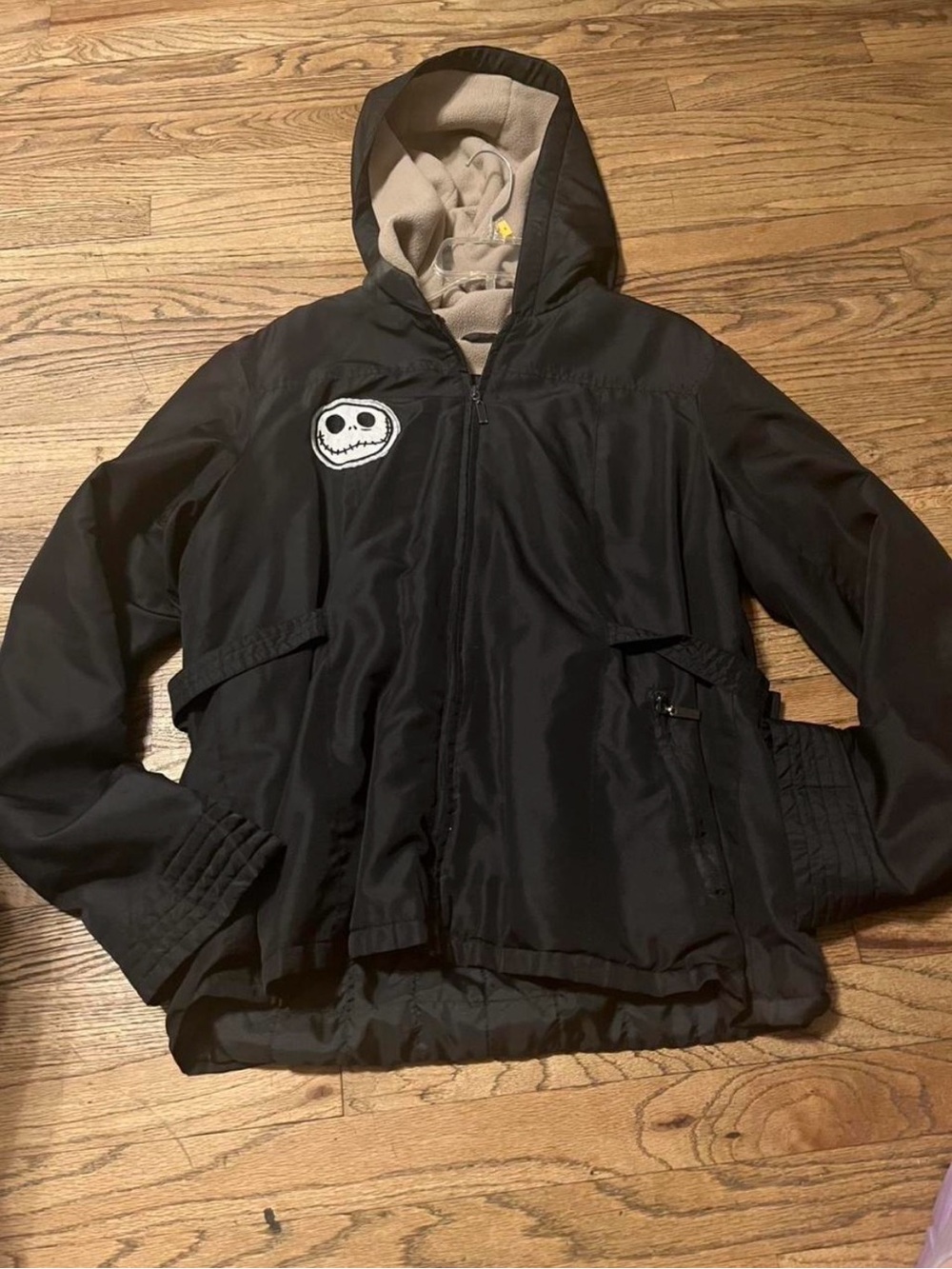 Cheetah Fleece-Lined Hooded Jacket in Black and Cream